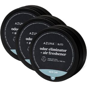Azuna Car Air Freshener & Auto Odor Eliminator Pods Trio | New Car Scent | Plant Powered by 100% Australian Tea Tree Oil | Long Lasting and No harsh chemicals | Made in USA | 3 Pack of 2oz Pods in Kuwait