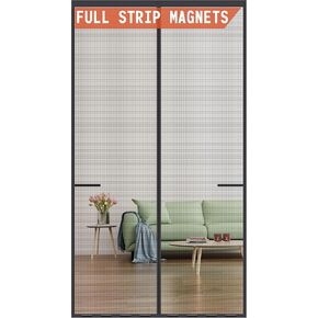 Mpmedo Magnetic Screen Door Upgraded-Model Full Strip Magnets,Fiberglass Heavy Duty Mesh Screen Doors Magnets,Retractable Door Screen Magnetic Closure for Single Front Patio Fit Doors to 32x80 in Saudi Arabia