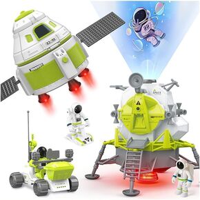 AuntyFey Space Rocket Ship Toys for Kids, Space Toys Shuttle for Kids 3-5-7 with 3 Astronaut Figures, Spaceship with Glowing & Sound Effect, Educational Stem Gift for Boy Girl in Saudi Arabia