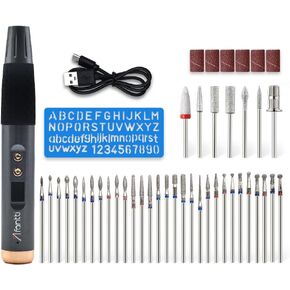 Cordless Engraving Pen Etching Tool Engraver Etcher Kit | 15-Speed | Stencil & Diamond Tips | Rotary Bits | for Metal Glass Wood Plastic in Saudi Arabia