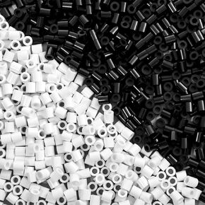 2000 Pcs Fuse Beads Black White Melty Beads 5mm Bead Keychain Accessories for Arts Crafts Beginners Girls in Saudi Arabia
