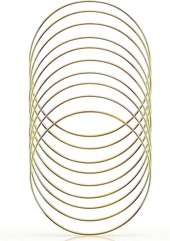 10PCS Dream Catcher Rings, Wreath Macrame Rings Gold Metal Floral Hoops Metal Craft Hoops for Making Wedding Wreath Decor Wall Hanging Crafts Table Decorations (2/3/4/5/6 Inch*2Pcs) in Saudi Arabia