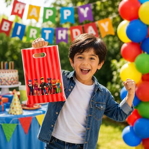 20 قطعة من أكياس هدايا الحفلات بكسل من أكياس ورق مينر للأطفال Bdy Pixel Goodie Bag لعبة فيديو زينة عيد الميلاد، حقيبة صغيرة للحلوى مع مقابض ديكورات حفلات أعياد الميلاد in Saudi Arabia