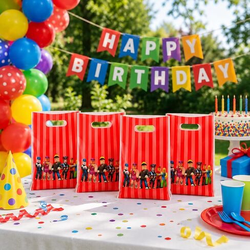 20 قطعة من أكياس هدايا الحفلات بكسل من أكياس ورق مينر للأطفال Bdy Pixel Goodie Bag لعبة فيديو زينة عيد الميلاد، حقيبة صغيرة للحلوى مع مقابض ديكورات حفلات أعياد الميلاد in Saudi Arabia