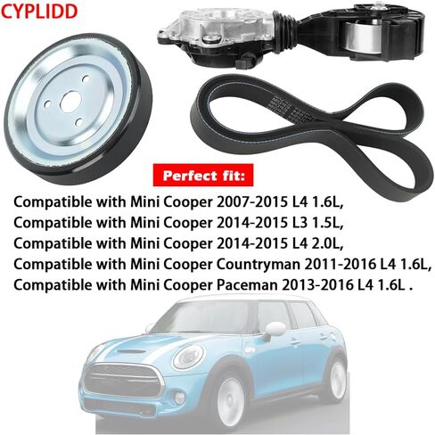 11287598833 Drive Belt Tensioner Idler Friction Wheel,Serpentine Belt and Engine Water Pump Pulley Compatible with Mini Cooper Countryman Paceman 2007-2016 Replaces 11517545958 1060352 in Saudi Arabia