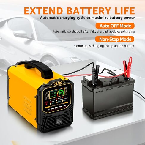 PLXX 12V 24V Car Battery Charger Heavy Duty 0-15A Automatic Smart Trickle Charger with Auto Shutoffs, Repair, Winter Mode, for Automotive Car Truck Motorcycle Lawn Mower Boat Marine AGM in Kuwait