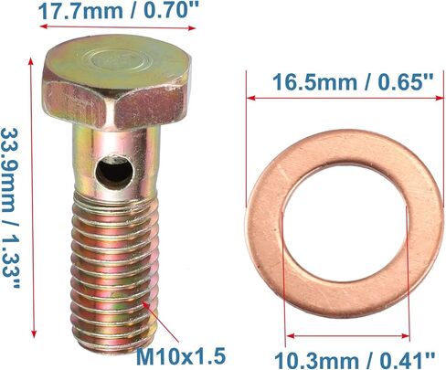 X AUTOHAUX 2 مجموعة مسمار بانجوي تركيب الفرامل طقم محوّل M10x1.5 خط الفرامل موضوع واحد مسمار بانجوي مع غسالات 10 مللي متر in Kuwait