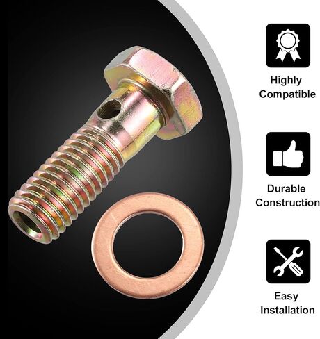 X AUTOHAUX 2 مجموعة مسمار بانجوي تركيب الفرامل طقم محوّل M10x1.5 خط الفرامل موضوع واحد مسمار بانجوي مع غسالات 10 مللي متر in Kuwait