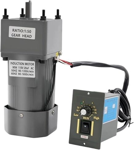 220V 110V 90W Single-Phase AC Gear Motor with Speed Adjustable Controller Governor Geared Motor and Speed Controller KIT(300K 4.5RPM,220V) in Saudi Arabia