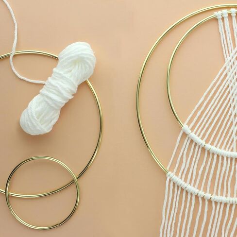 Essentials By Leisure Arts Metal Ring 8" Brass – for Macrame Rings, Metal Hoops for Crafts, and DIY Projects. Ideal Rings Crafts and Home Decor in Saudi Arabia