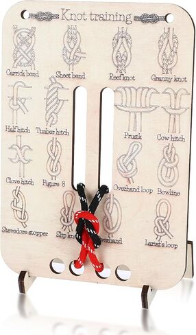 Learn Knot Training Board Knot Tying Book Adult Beginner Training Board 16 Knotting Methods for Beginners Learn to Tie Knots Learns to Tie Knots Kit for Climbing Practice Camp Outdoor Survival in Kuwait