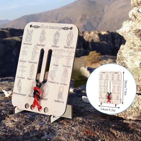 Learn Knot Training Board Knot Tying Book Adult Beginner Training Board 16 Knotting Methods for Beginners Learn to Tie Knots Learns to Tie Knots Kit for Climbing Practice Camp Outdoor Survival in Kuwait