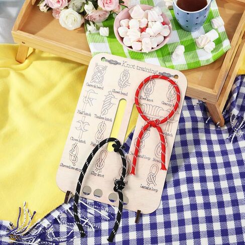 Learn Knot Training Board Knot Tying Book Adult Beginner Training Board 16 Knotting Methods for Beginners Learn to Tie Knots Learns to Tie Knots Kit for Climbing Practice Camp Outdoor Survival in Kuwait