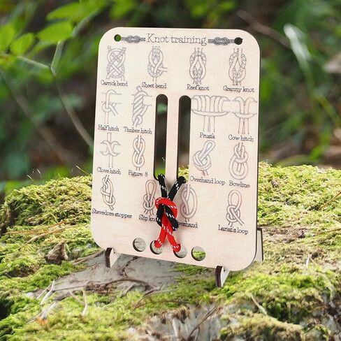 Learn Knot Training Board Knot Tying Book Adult Beginner Training Board 16 Knotting Methods for Beginners Learn to Tie Knots Learns to Tie Knots Kit for Climbing Practice Camp Outdoor Survival in Kuwait