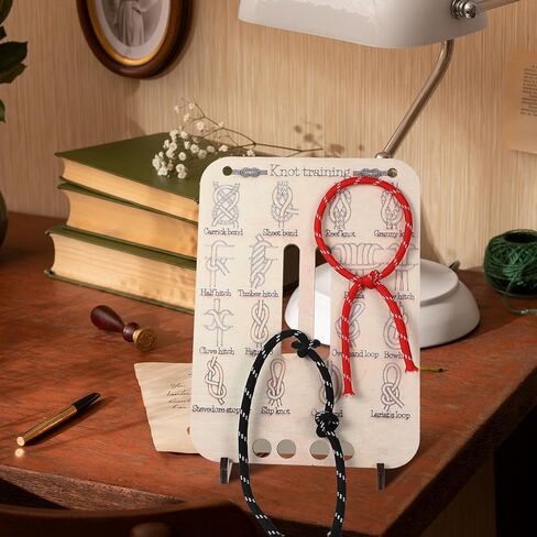 Learn Knot Training Board Knot Tying Book Adult Beginner Training Board 16 Knotting Methods for Beginners Learn to Tie Knots Learns to Tie Knots Kit for Climbing Practice Camp Outdoor Survival in Kuwait
