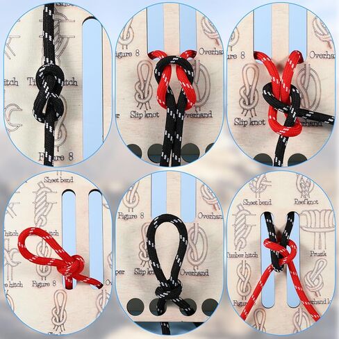 Learn Knot Training Board Knot Tying Book Adult Beginner Training Board 16 Knotting Methods for Beginners Learn to Tie Knots Learns to Tie Knots Kit for Climbing Practice Camp Outdoor Survival in Kuwait