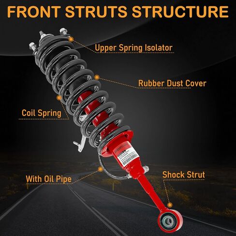 Front Struts Shock Absorber Assembly w/Coil Springs for Toyota 4Runner Limited 4WD 2010-2024 4.0L V6 48520-80232 48520-35390 48510-80499 48510-35370 in Kuwait