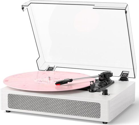 Vinyl Record Player Vintage Wireless Bluetooth Record Player with Enhanced Speakers, USB Recording, LP Player with 3-Speed Belt Drive Turntable Support RCA Line-Out AUX Input EQ,Black & Gold in Saudi Arabia