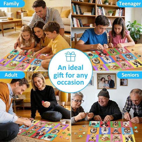300 Pieces Puzzles for Adults, Multicolor Dogs Puzzle for Adults Children Seniors, Challenging Funny Dogs Puzzles for Kids Ages 8-10 10-12, Great Gift for Family Friends in Saudi Arabia