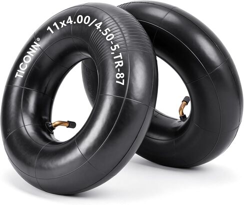 TICONN 13x4.00-6، 4.10/3.50-6 الأنبوب الداخلي للإطار، عبوتان من أنبوب الإطارات الداخلي لإطارات عربة اليد، أنبوب بديل مع ساق صمام مستقيم TR-13 لعربات اليد وجزازات العشب والشاحنات اليدوية in Kuwait