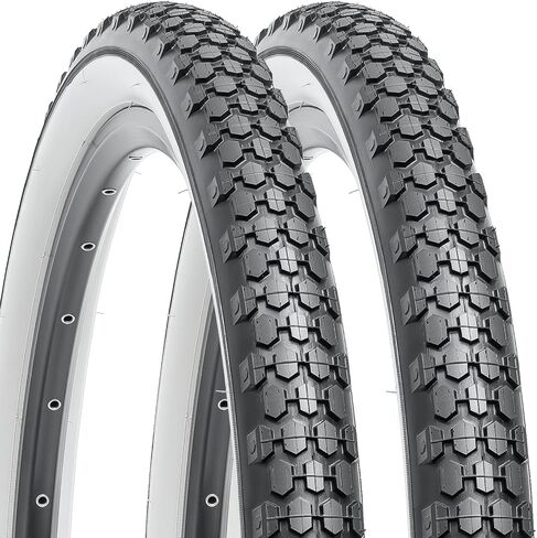 إطارات دراجة YUNSCM قطعتين مقاس 24 بوصة مقاس 24 × 2.125/57-507 جدار أبيض كلاسيكي وأنابيب دراجة شديدة التحمل مقاس 24 بوصة صمام شريدر متوافق مع إطارات وأنابيب دراجة هوائية مقاس 24 × 1.95 24 × 2.10 24 × 2.125 24 × 2.15 (P-1075A) ) in Saudi Arabia