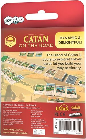 CATAN On The Road - إصدار لعبة البطاقات المحمولة من CATAN للسفر واللعب السريع، وبناء التجارة والاستقرار في أي مكان، متعة عائلية للأطفال والكبار، للأعمار من 10 سنوات فما فوق، 3-4 لاعبين، وقت لعب لمدة 15 دقيقة in Kuwait