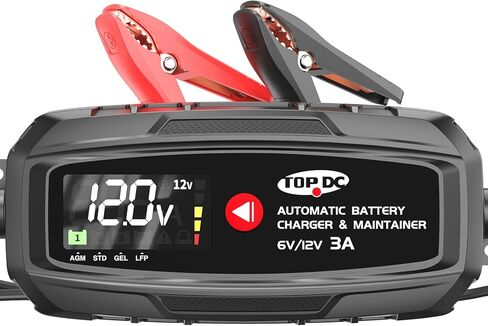 TOPDC Automatic Battery Charger & Maintainer – Smart Trickle Charger for Car, Motorcycle, Boat, Lawn Tractor, RV, ATV – Lead-Acid (AGM/STD/Gel) & LiFePO4 (LFP) (10A) in Saudi Arabia