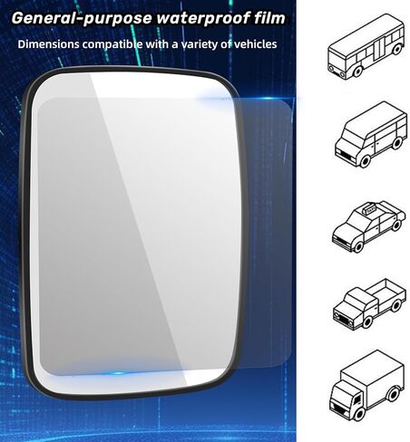 Truck Blind Spot Mirror Film, Forklift Rearview Mirror Film Rainproof High-Definition Nano-Coated Protective Sticker, 200×240mm Fit for The Mirror of Forklift Semi Truck Trailer Car, 2Pcs in Kuwait
