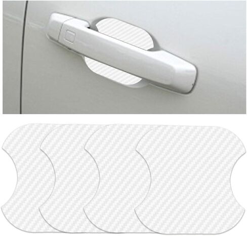 4PCS Car Door Handle Cup Protectors, Magnetic 3D Carbon Fiber Vehicle Door Bowl Scratch-Proof Guard Film, Auto Handle Paint Protection Pad Cover, Universal for Most Vehicles (Black) in Saudi Arabia