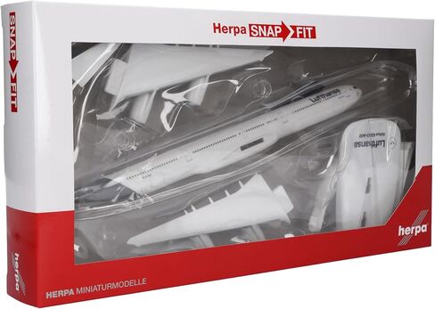 Herpa Snap-fit Airplane Model Lufthansa Airbus A340-600 on Scale of 1:250, Plastic Miniature with pedastal, Model Building, Collectors Edition in Kuwait