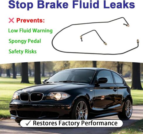 مجموعة خط الفرامل الخلفية الفولاذية (يسار ويمين) لسيارة BMW 1 Series E81 و3 Series E90، استبدال مباشر للجزء 34326853525 و34326853523، يمنع تسرب السوائل والدواسة الناعمة in Kuwait