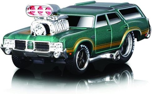 1970 Vista Cruiser 442 أخضر معدني مع خطوط ذهبية 1/64 نموذج سيارة مصبوبة من Muscle Machines 15556grn in Kuwait