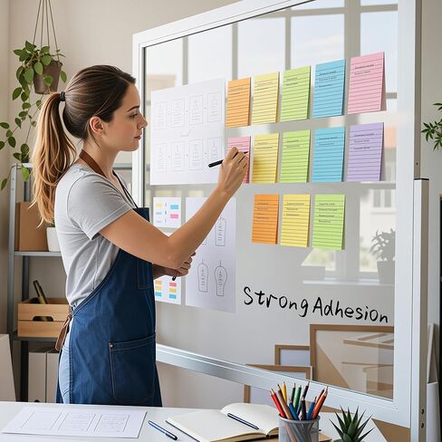 (9 Pack) BOKUGE Lined Sticky Notes 4x6 in, Strong Adhesive Self Stick Note Pads, Sticky Notes with Lines, 9 Colorful Options, Perfect for Office, Classroom, Task Reminders, Smooth Writing in Saudi Arabia