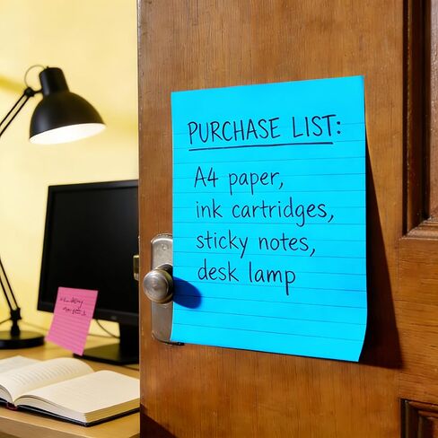 (9 Pack) BOKUGE Lined Sticky Notes 4x6 in, Strong Adhesive Self Stick Note Pads, Sticky Notes with Lines, 9 Colorful Options, Perfect for Office, Classroom, Task Reminders, Smooth Writing in Saudi Arabia