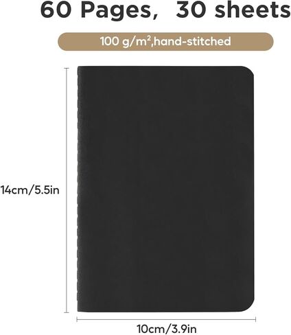 HOMEMARS Dot Grid Pocket Notebooks,18 Pack,100GSM,A6,Small notebook,3.9" x 5.5", Black, Journaling Notebooks for Travel Journal, Work & School,Thick Paper,Dotted, Journal Diary Memo,100 g/m²,A6 in Saudi Arabia