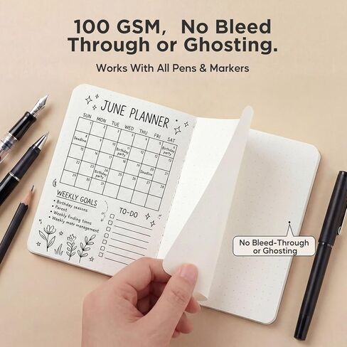 HOMEMARS Dot Grid Pocket Notebooks,18 Pack,100GSM,A6,Small notebook,3.9" x 5.5", Black, Journaling Notebooks for Travel Journal, Work & School,Thick Paper,Dotted, Journal Diary Memo,100 g/m²,A6 in Saudi Arabia
