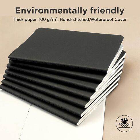 HOMEMARS Dot Grid Pocket Notebooks,18 Pack,100GSM,A6,Small notebook,3.9" x 5.5", Black, Journaling Notebooks for Travel Journal, Work & School,Thick Paper,Dotted, Journal Diary Memo,100 g/m²,A6 in Saudi Arabia