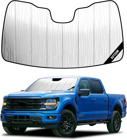 غطاء شمسي للزجاج الأمامي لسيارة Ford F150 (2021-2026)، غطاء زجاج أمامي مخصص، يحافظ على برودة السيارة، ويحمي لوحة القيادة، وظلال نافذة السيارة القابلة للطي - ملحقات Ford F150 in Kuwait