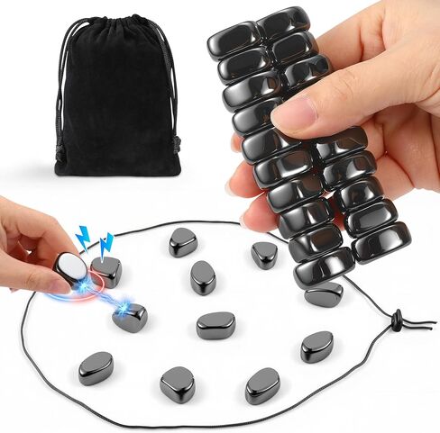 Upgraded Magnetic Chess Game Set with 20 Larger Black Stones & Rope, Exciting Magnet Game for Family Party Travel Camping, Fun Strategy Puzzle Game for Adults in Saudi Arabia