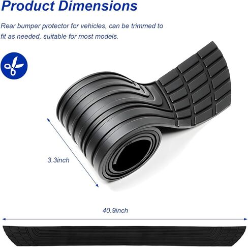 Car Rear Bumper Protector, 41 × 3.3 Inch Anti-Scratch Anti-Slip Auto Trunk Door Protective Strip, Rear Bumper Edge Guard Trimmable Trunk Anti-Collision Strip for Car Truck SUV in Saudi Arabia