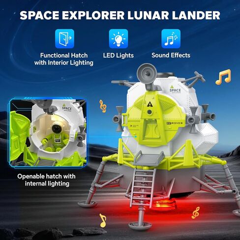 AuntyFey Space Rocket Ship Toys for Kids, Space Toys Shuttle for Kids 3-5-7 with 3 Astronaut Figures, Spaceship with Glowing & Sound Effect, Educational Stem Gift for Boy Girl in Saudi Arabia