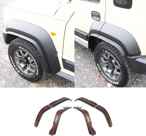 LH Fender Flares for Suzuki Jimny JC74 2023-2026 4/5-Door, 4PCS ABS Wheel Arch Extension Mud Guards, 4.3cm Wider Upgrade (Black 4/5Door) in Saudi Arabia