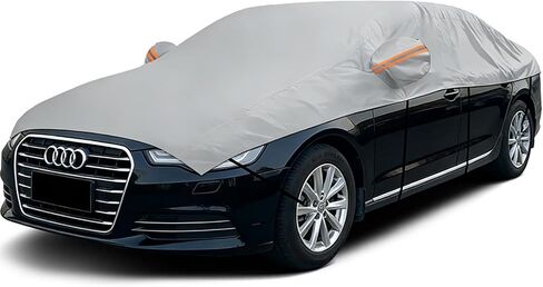 Waterproof Half Car Cover for Large SUV L, Outdoor Roof & Windshield Protector with Cotton Liner, All Weather Top Half Cover for Rain, Snow, Sun, Dust and Debris, Fits Most Full Size SUVs in Saudi Arabia