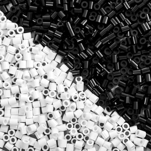 2000 Pcs Fuse Beads Black White Melty Beads 5mm Bead Keychain Accessories for Arts Crafts Beginners Girls in Saudi Arabia