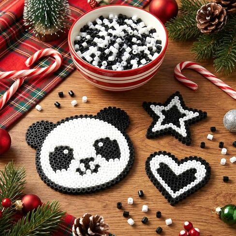 2000 Pcs Fuse Beads Black White Melty Beads 5mm Bead Keychain Accessories for Arts Crafts Beginners Girls in Saudi Arabia