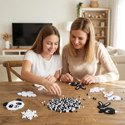 2000 Pcs Fuse Beads Black White Melty Beads 5mm Bead Keychain Accessories for Arts Crafts Beginners Girls in Saudi Arabia