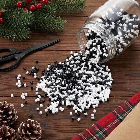 2000 Pcs Fuse Beads Black White Melty Beads 5mm Bead Keychain Accessories for Arts Crafts Beginners Girls in Saudi Arabia