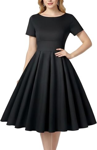 MINTLIMIT Women's 1950s Retro Vintage Rockabilly Short Sleeve Cocktail Party Swing Dress in Saudi Arabia
