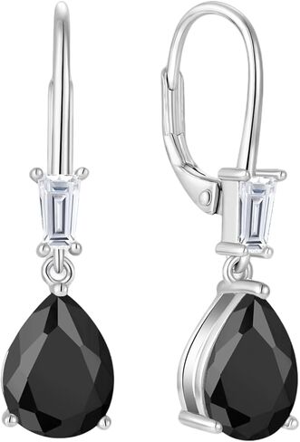TIMFROZ 925 Sterling Silver Infinity Dangle Drop Earrings Leverback Earrings 5A Cubic Zirconia Birthstone for Women Anniversary Mother's Day Birthday Christmas Gifts for Her in Saudi Arabia