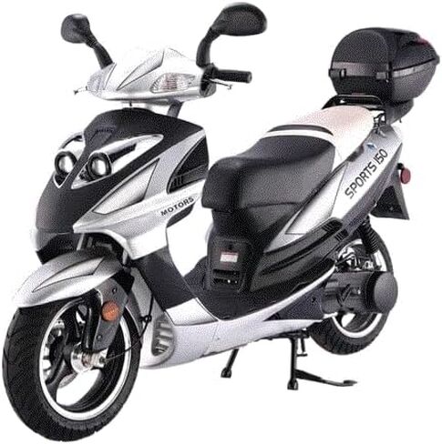 HHH 150cc Scooter Vienna 150 Gas Street Scooter for Adult Lancer 150 Fully Automatic and Led Lights Gy6 Engine 13 inch Tires (Black) in Saudi Arabia